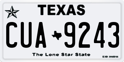 TX license plate CUA9243
