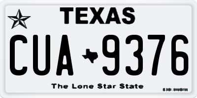 TX license plate CUA9376