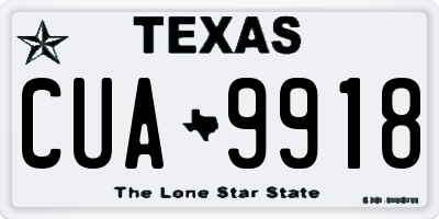 TX license plate CUA9918