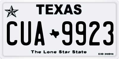 TX license plate CUA9923