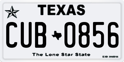 TX license plate CUB0856