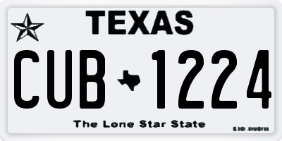 TX license plate CUB1224