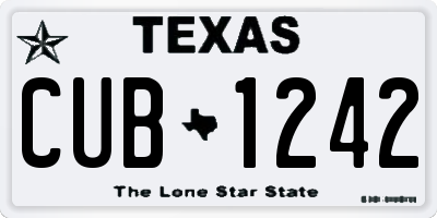 TX license plate CUB1242