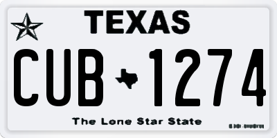 TX license plate CUB1274