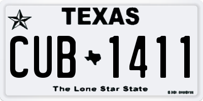 TX license plate CUB1411