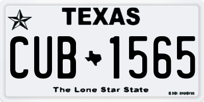 TX license plate CUB1565