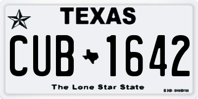 TX license plate CUB1642