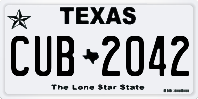 TX license plate CUB2042