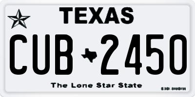 TX license plate CUB2450
