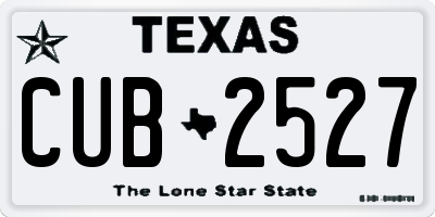 TX license plate CUB2527