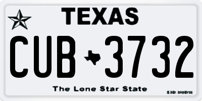 TX license plate CUB3732