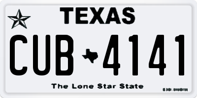 TX license plate CUB4141