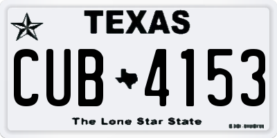 TX license plate CUB4153