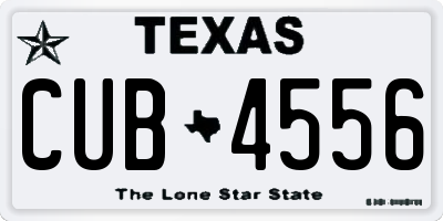 TX license plate CUB4556