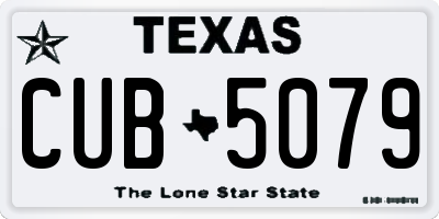 TX license plate CUB5079