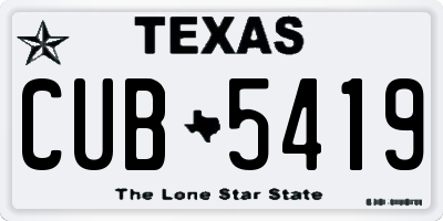 TX license plate CUB5419
