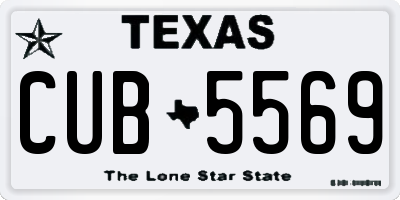 TX license plate CUB5569