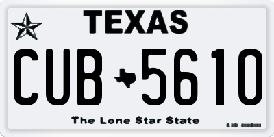 TX license plate CUB5610