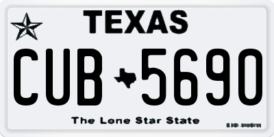 TX license plate CUB5690