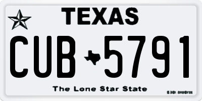 TX license plate CUB5791