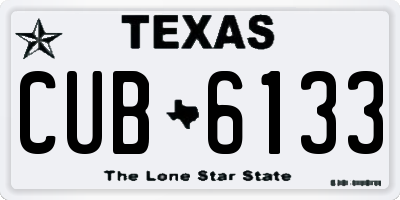 TX license plate CUB6133