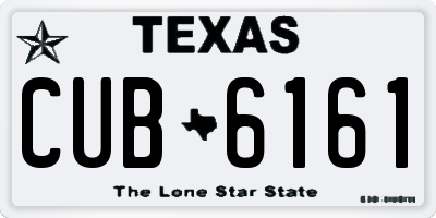 TX license plate CUB6161