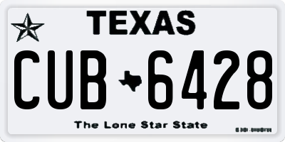 TX license plate CUB6428