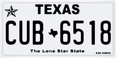 TX license plate CUB6518