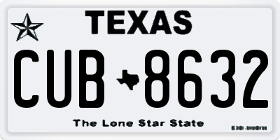 TX license plate CUB8632