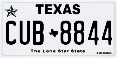 TX license plate CUB8844