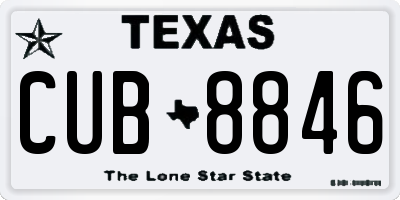 TX license plate CUB8846