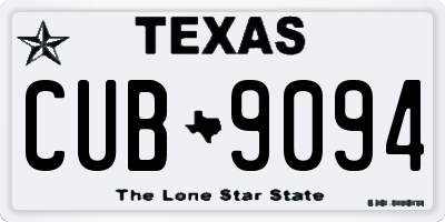 TX license plate CUB9094