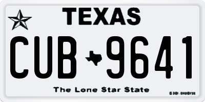TX license plate CUB9641