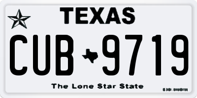 TX license plate CUB9719