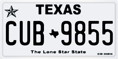 TX license plate CUB9855