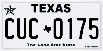TX license plate CUC0175