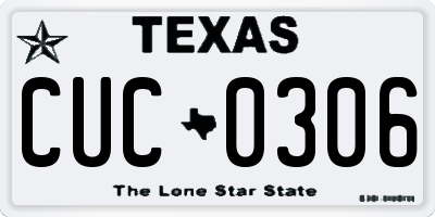 TX license plate CUC0306