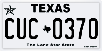 TX license plate CUC0370