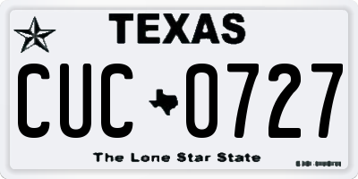 TX license plate CUC0727