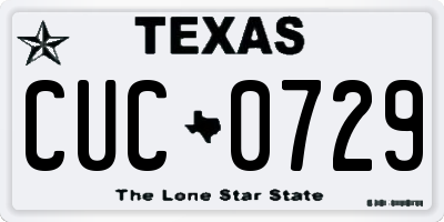 TX license plate CUC0729