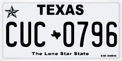 TX license plate CUC0796