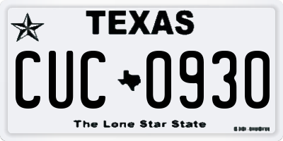 TX license plate CUC0930