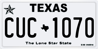 TX license plate CUC1070