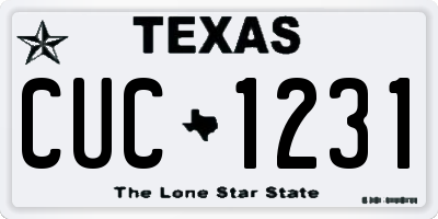 TX license plate CUC1231