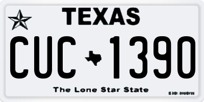 TX license plate CUC1390