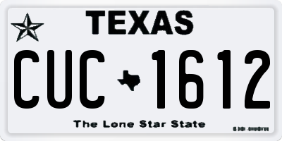 TX license plate CUC1612