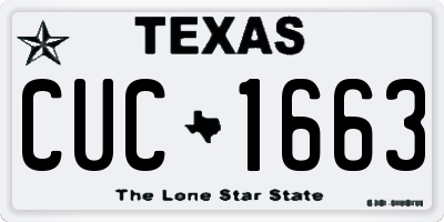 TX license plate CUC1663