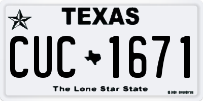 TX license plate CUC1671