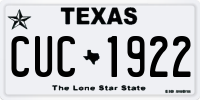 TX license plate CUC1922