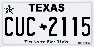 TX license plate CUC2115